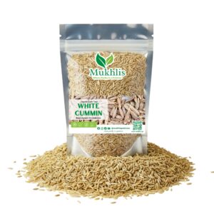 "Mukhlis premium cumin seeds in standing pouch – aromatic jeera seeds for digestion and cooking"